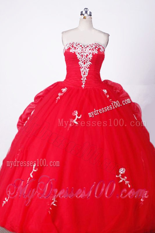 Ruching Pick-ups and Embroidery Ball Gown Sweet 16 Dresses
